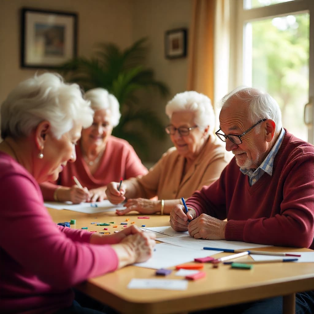 seniors activities at an adult day care center